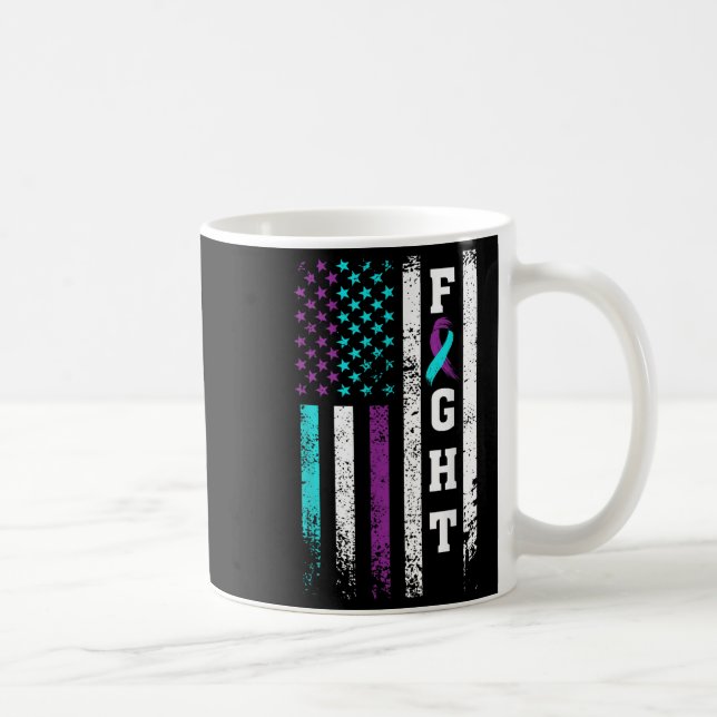 Retro Fight Suicide Prevention Awareness Us Flag  Coffee Mug (Right)