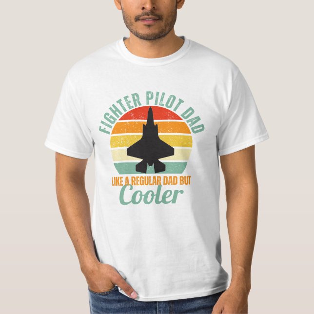Retro Fighter Pilot Dad F-35 T-Shirt (Front)