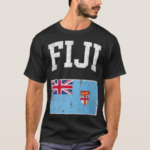 Retro Fiji Flag Vintage Fijian Flag Fijian T-Shirt