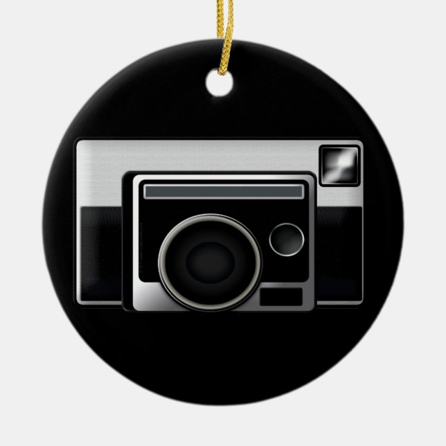 Retro Film Camera Ceramic Tree Decoration (Front)