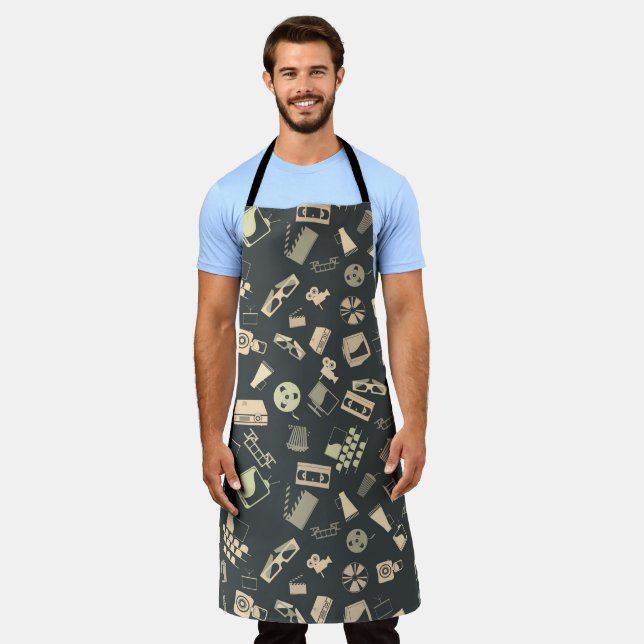 Retro film elements pattern apron (Worn)