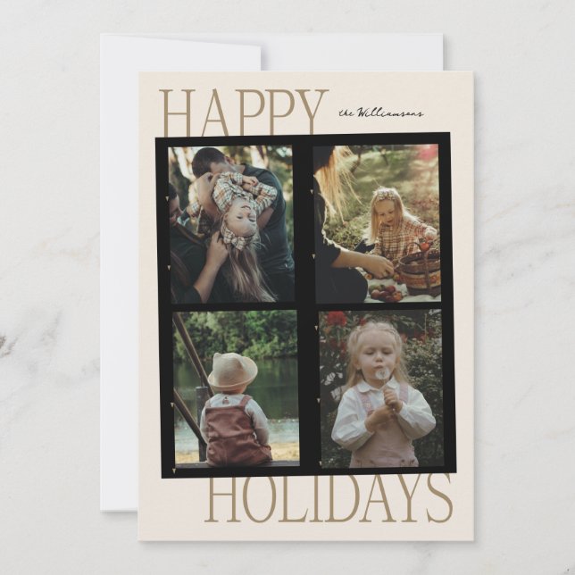 Retro-Film Inspired Holiday Photo Card (Front)