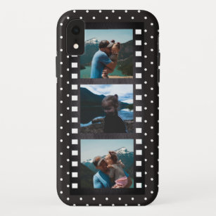 Retro Filmstrip Black Polka Dot Photo Collage Case-Mate iPhone Case