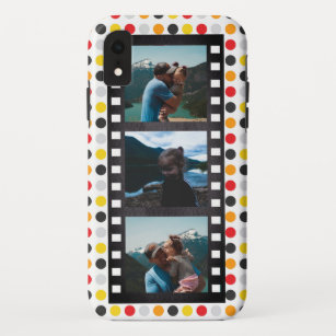 Retro Filmstrip Colourful Polka Dot Photo Collage Case-Mate iPhone Case