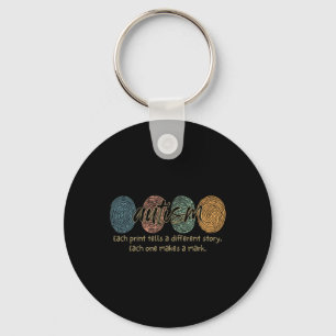 Retro Fingerprint Autism Each Print Tells A Differ Key Ring
