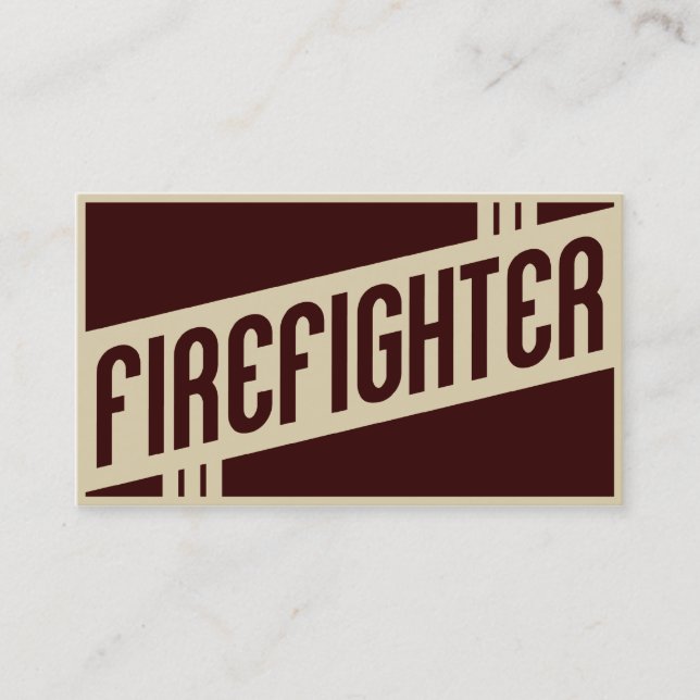 retro firefighter business card (Front)