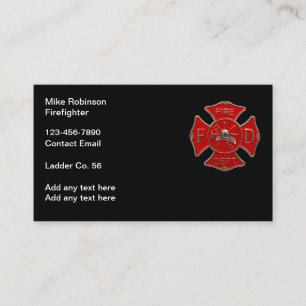 Retro Firefighter Ladder Company Business Cards