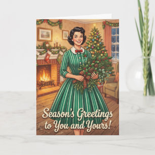 Retro Fireside Season's Greetings Card