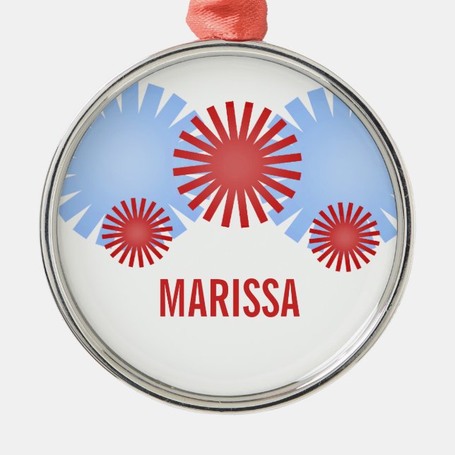 Retro Fireworks Premium Round Ornament (Front)