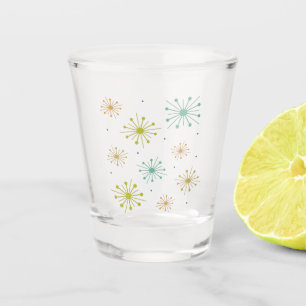 Retro Fireworks Starbursts Funky Mid Century Shot Glass