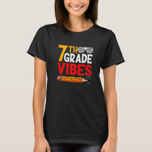 Retro First Day Of School 7th Grade Vibes Back To T-Shirt