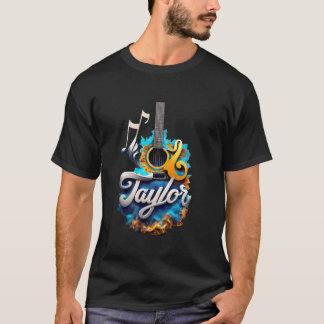 Retro First Name TAYLOR Guitar Personalised Groovy T-Shirt