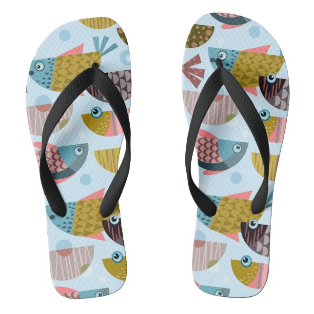 Retro Fish Flip Flops (Footbed)