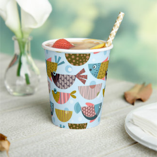 Retro Fish Paper Cups