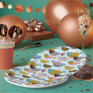 Retro Fish Paper Plate