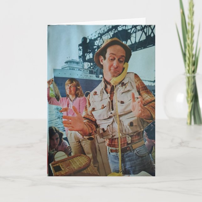 Retro Fish Stories Birthday Card (Front)