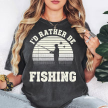 Retro Fisherman I'd Rather Be Fishing Sunset Vinta