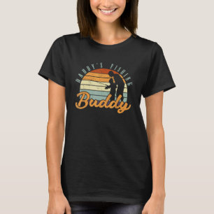 Retro Fisherman Son Daddys Fishing Buddy Fathers D T-Shirt