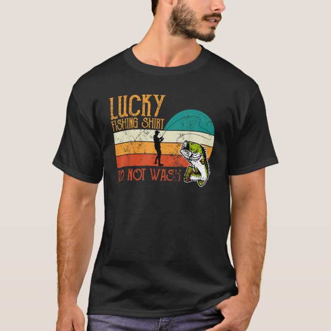 Retro  Fisherman's Lucky Fishing T-Shirt (Front)