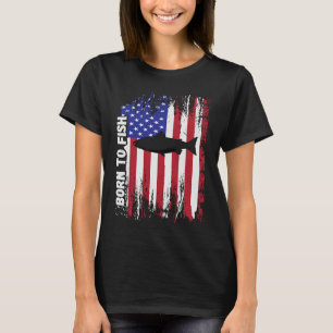 Retro Fishing Born To Fish Men Women Salmon Fishin T-Shirt