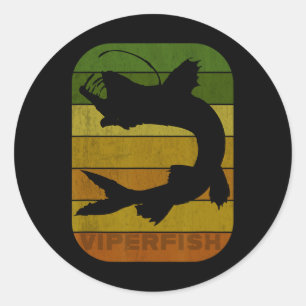 Retro Fishing Deep Sea Fish Anglerfish Ichthyology Classic Round Sticker