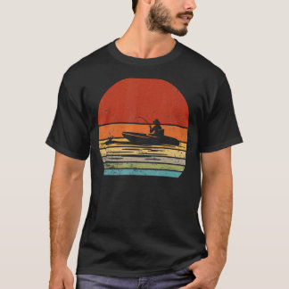 Retro Fishing Vintage Fisherman Silhouette Outdoor T-Shirt