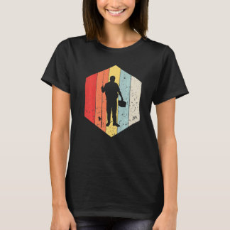 Retro Fishing Vintage Fishing Silhouette Fisherman T-Shirt