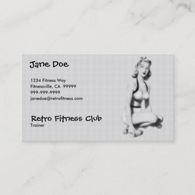 Retro Fitness B/W Business Card (Front)