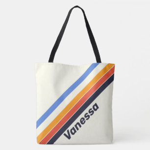 Retro Five Striped Tote Bag