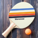 Retro Five Striped with Name Ping Pong Paddle<br><div class="desc">Retro Five Striped Ping Pong Paddle, a fusion of vintage aesthetics and exceptional playability. This paddle brings back the charm of the past with its captivating five-striped design, while delivering top-notch performance on the ping pong table. With its retro-inspired stripes in vibrant colours, this paddle stands out with its nostalgic...</div>