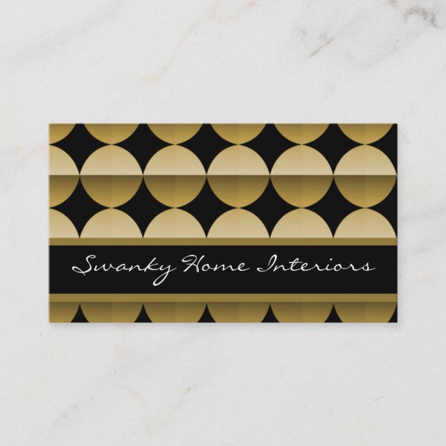 Retro Flair Business Card, Golden Beige Business Card (Front)