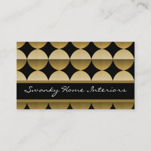 Retro Flair Business Card, Golden Beige Card