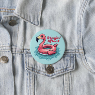 Retro Flamingo Float Funny Summer 7.5 Cm Round Badge