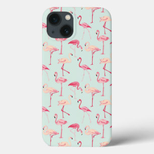 Retro Flamingo Pattern iPhone 13 Case