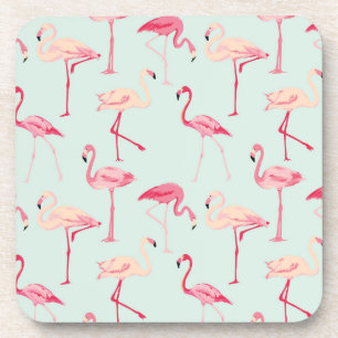 Retro Flamingo Pattern Coaster