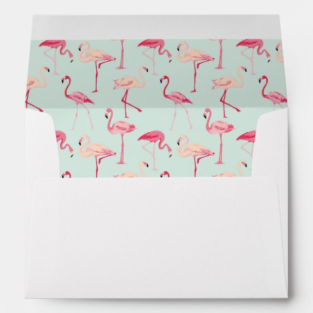 Retro Flamingo Pattern Envelopes (Back (Bottom))