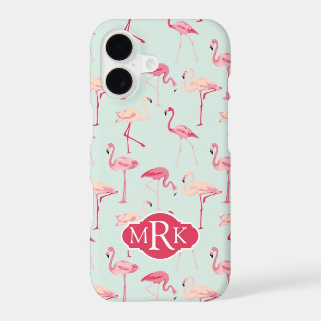 Retro Flamingo Pattern | Monogram (Back)
