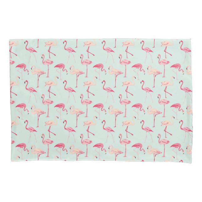 Retro Flamingo Pattern Pillowcase (Front-Left)
