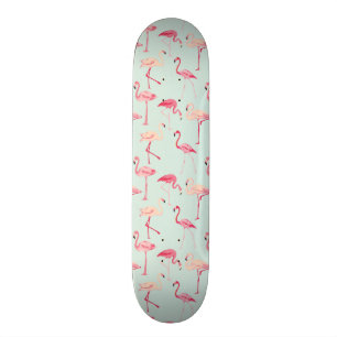 Retro Flamingo Pattern Skateboard