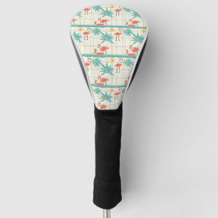 Retro Flamingo Poolside Summer Pattern (2) Golf Head Cover