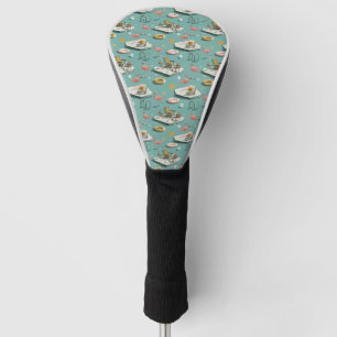 Retro Flamingo Poolside Summer Pattern (8) Golf Head Cover