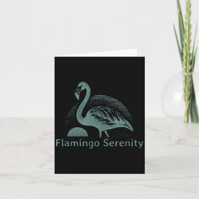 Retro Flamingo Sunset Funny 70s 80s 90s Men Women  Card (Front)