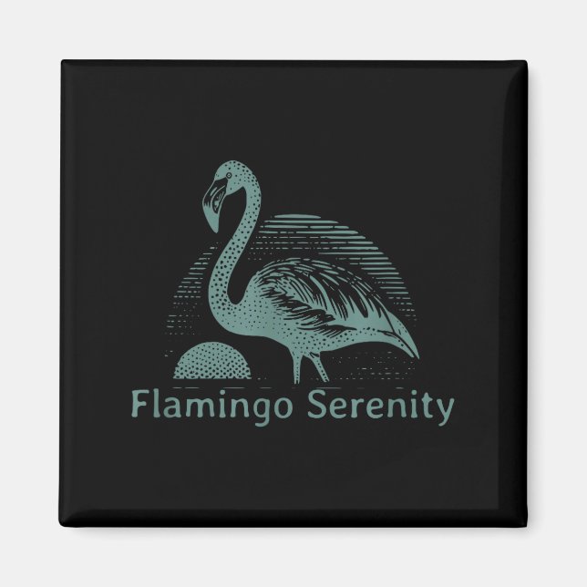Retro Flamingo Sunset Funny 70s 80s 90s Men Women  Magnet (Front)