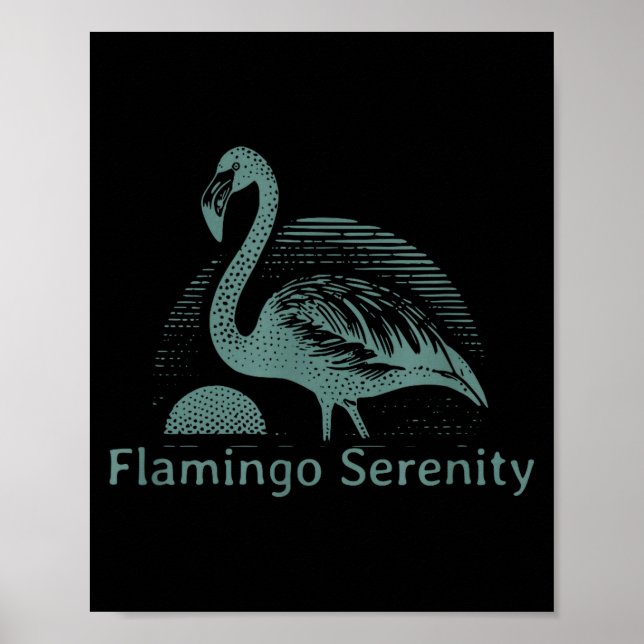 Retro Flamingo Sunset Funny 70s 80s 90s Men Women  Poster (Front)
