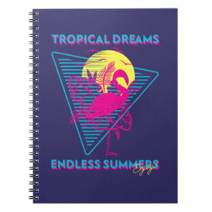 Retro Flamingo Sunset Synthwave Vibes Notebook