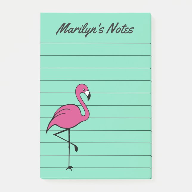 Retro Flamingo To Do List Post It Notes Gift (Front)