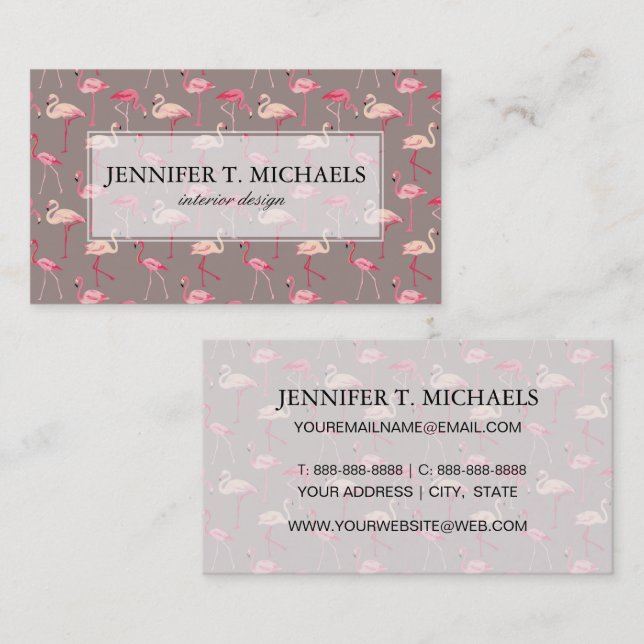 Retro Flamingos Business Card (Front/Back)