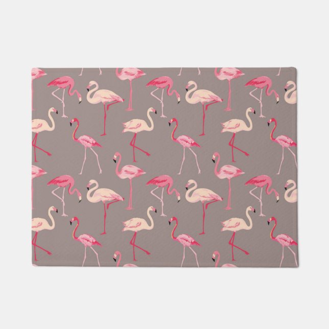 Retro Flamingos Doormat (Front)
