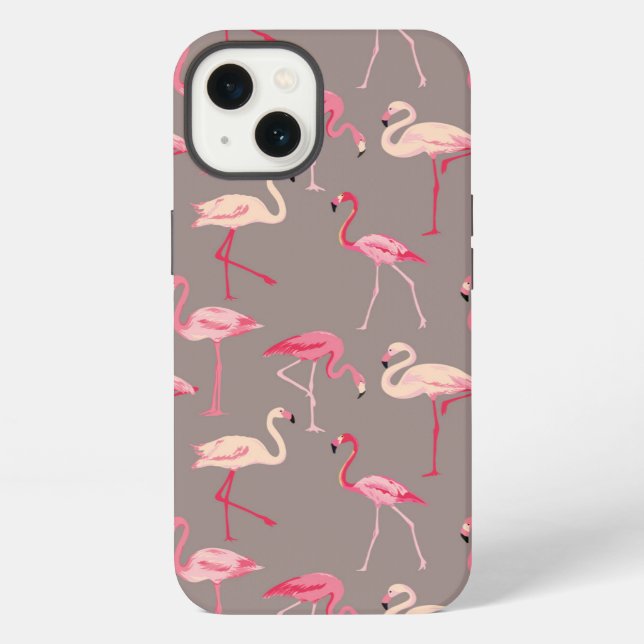 Retro Flamingos iPhone Case (Back)