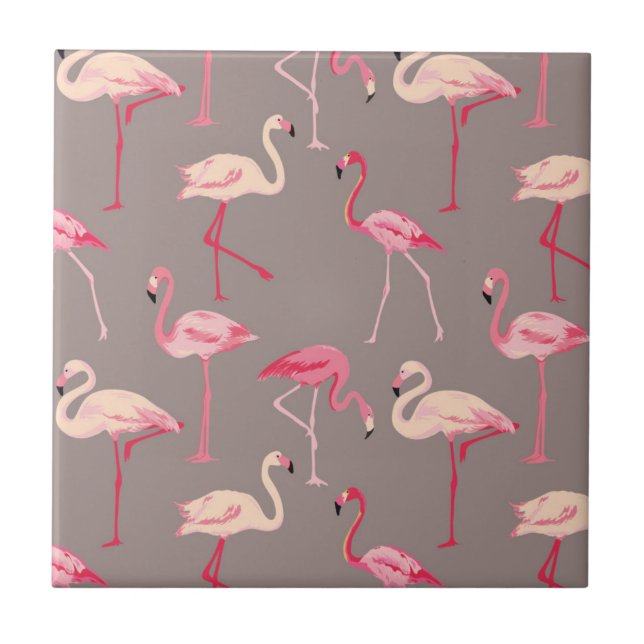Retro Flamingos Tile (Front)